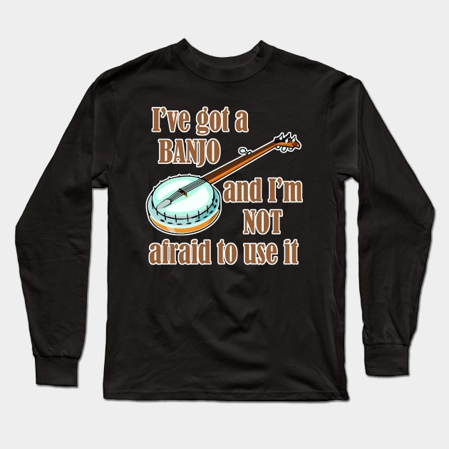 Banjo Long Sleeve T-Shirt by evisionarts